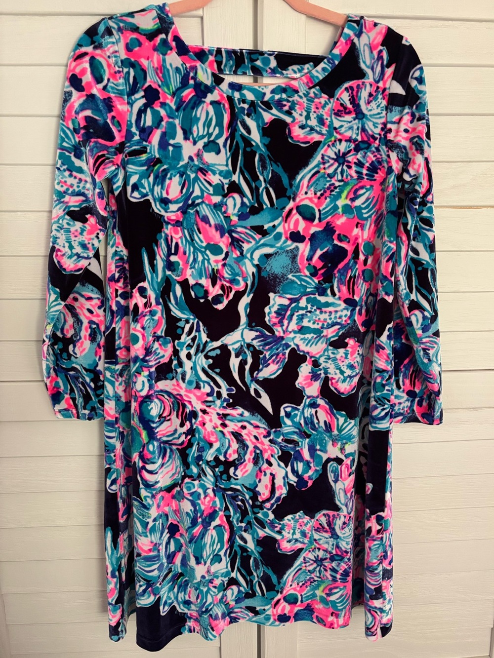 Lilly Pulitzer Olive Velour Swing Dress S